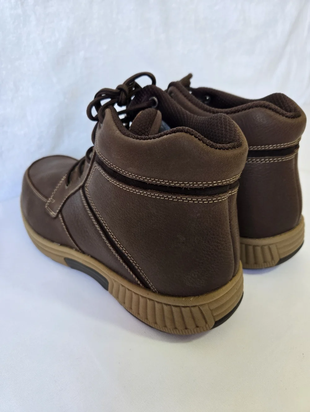 Orthofeet Brown Leather Comfort Boots Men’s 10 Casual Walking Shoes